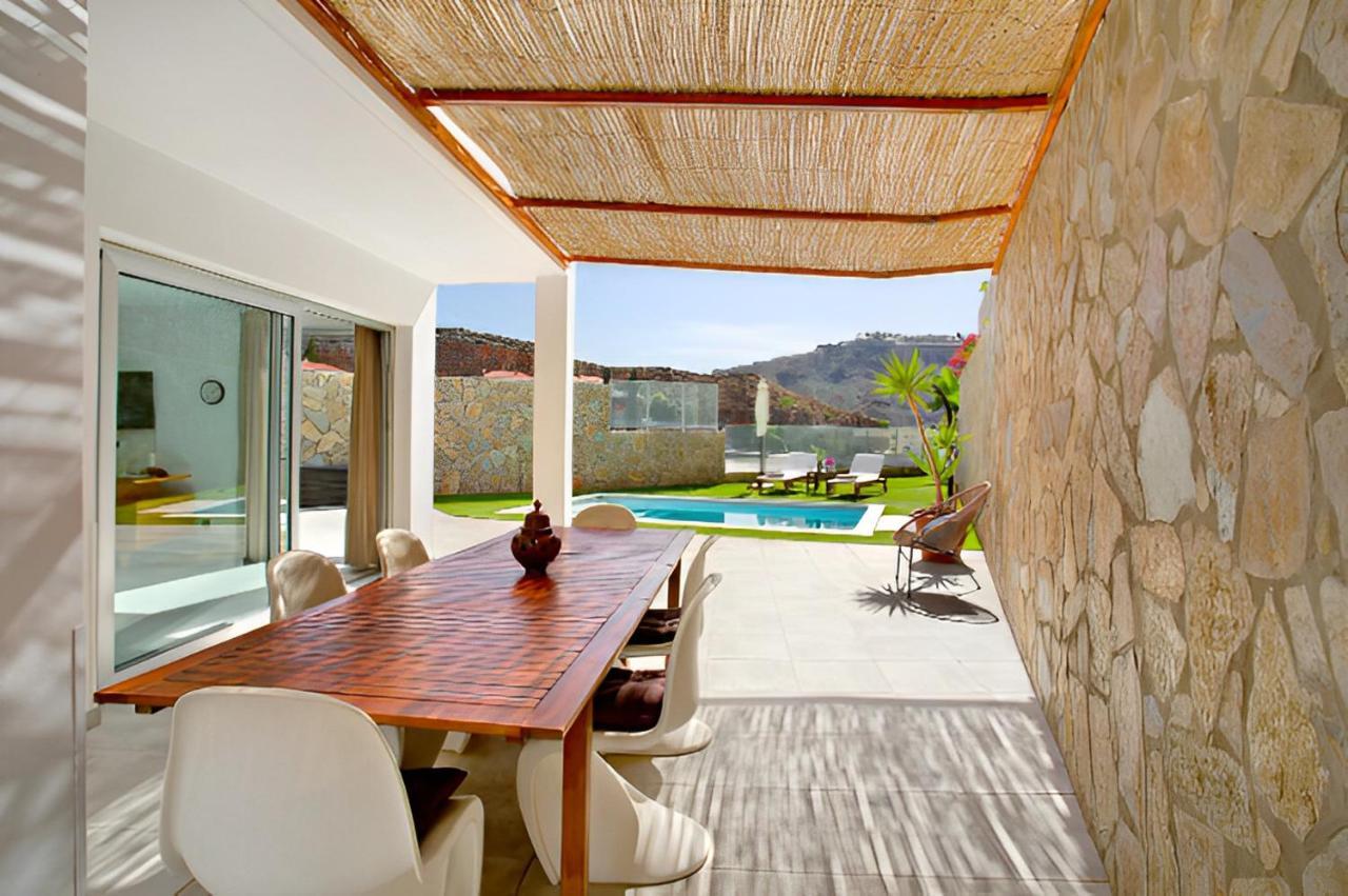 Dream Villa With Heated Pool, Rooftop & Ocean Views Mogan Exterior photo