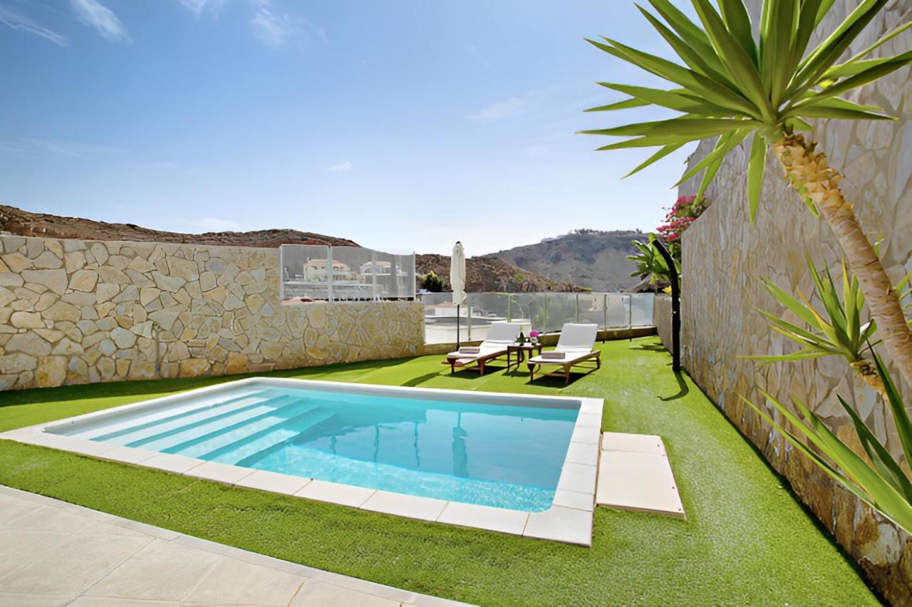 Dream Villa With Heated Pool, Rooftop & Ocean Views Mogan Exterior photo