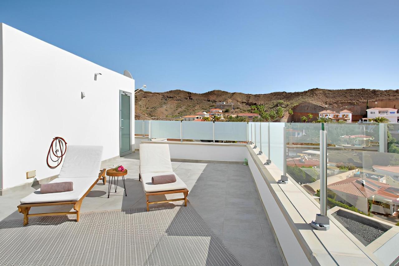Dream Villa With Heated Pool, Rooftop & Ocean Views Mogan Exterior photo