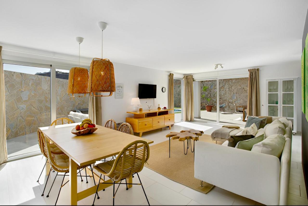 Dream Villa With Heated Pool, Rooftop & Ocean Views Mogan Exterior photo