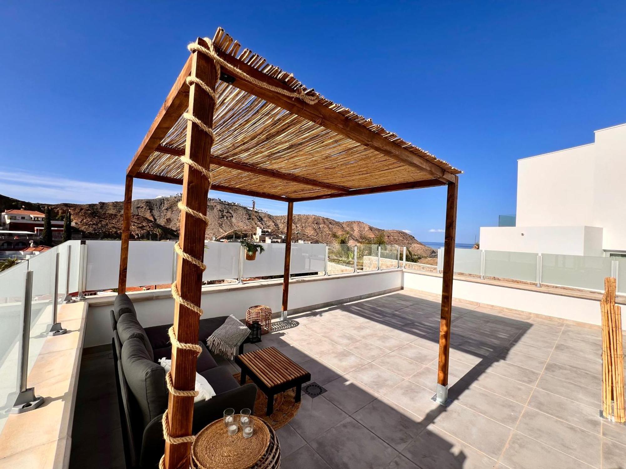 Dream Villa With Heated Pool, Rooftop & Ocean Views Mogan Exterior photo